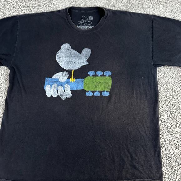 Woodstock Shirt Mens XL Black Partridge Guitar Neck 3 Days of Peace Music - Picture 3 of 9